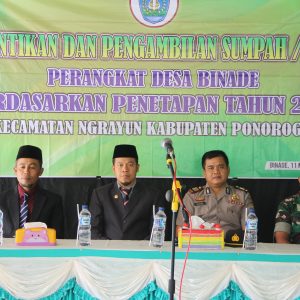 Pelantikan dan Pengambilan Sumpah Perangkat Desa Binade
