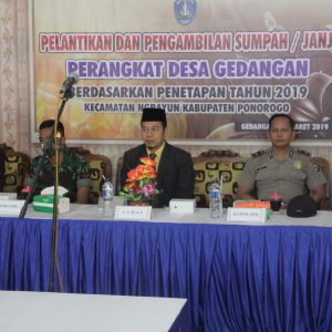 Pelantikan dan pengambilan Sumpah Perangkat Desa Gedangan dan Baosan Kidul