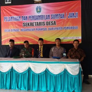 Pelantikan dan Pengambilan Sumpah/Janji Sekretaris Desa