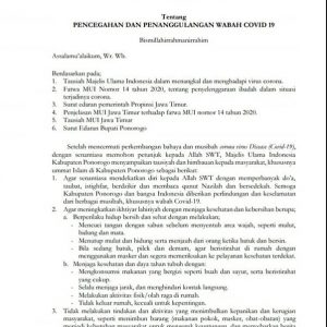 Himbauan dari MUI Kabupaten Ponorogo