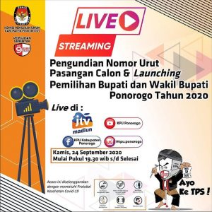 Pengundian Nomor Urut Pasangan Calon Bupati dan Wakil Bupati Ponorogo