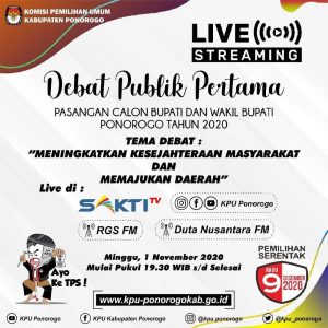 Debat Publik Pertama Pasangan Calon Bupati dan Wakil Bupati Ponorogo