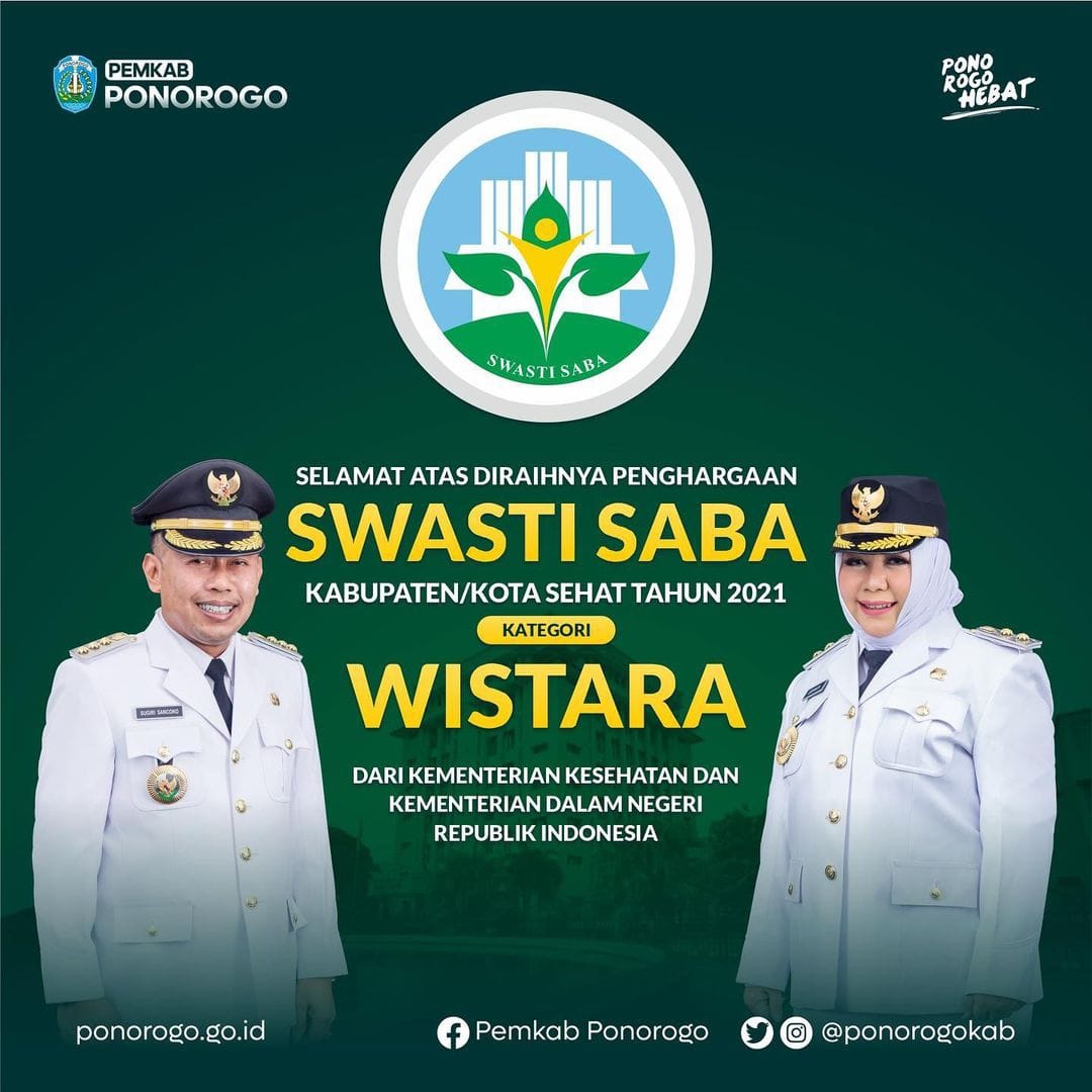 Penghargaan Swasti Saba Kabupaten/Kota Sehat Tahun 2021