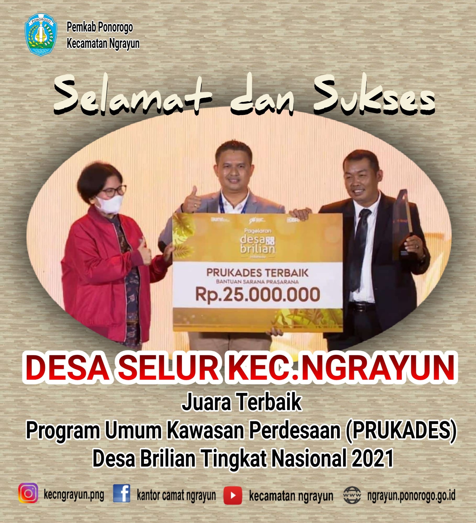 Pemenang PRUKADES Desa Brilian Tingkat Nasional 2021